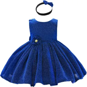 0-6T Baby Girls Dress Princess Dress Special Occasion Formal Gowns Backless Pageant Wedding Party Dresses with Headwear