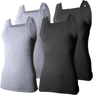 2-4 Packs Men's G-Unit Style Cotton Tank Tops Square Cut Muscle Rib A-Shirts
