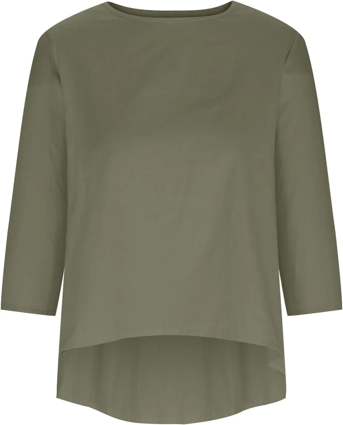 2025 Womens Linen 3/4 Sleeve Blouse Crew Neck Summer Casual Tops Loose Fit Flowy Tunics Tees Dressy Peasant Shirts