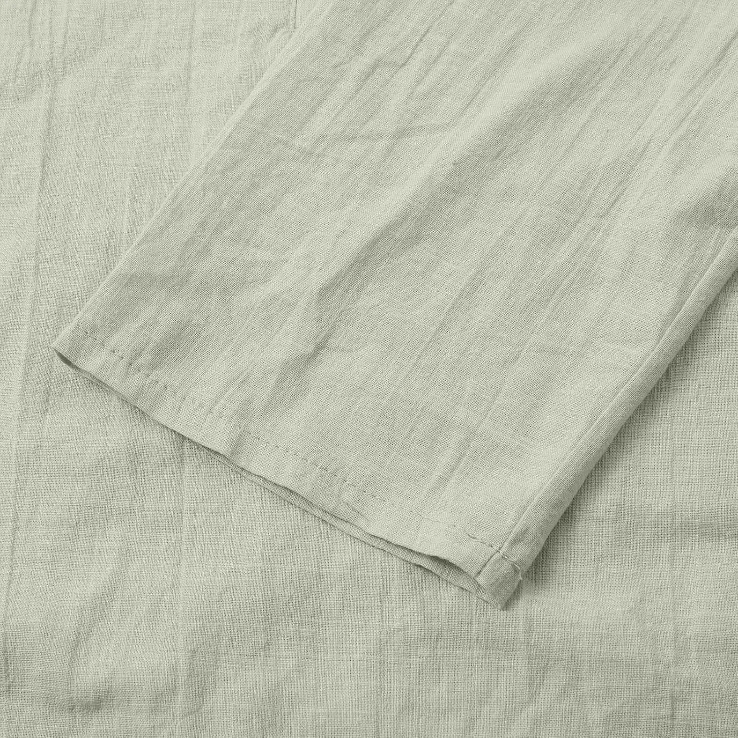 3/4 Sleeve Cotton Linen Tops for Women 2025 Loose Notched V Neck Button Down Henley Shirts Summer Beach Tee Tunic Blouse