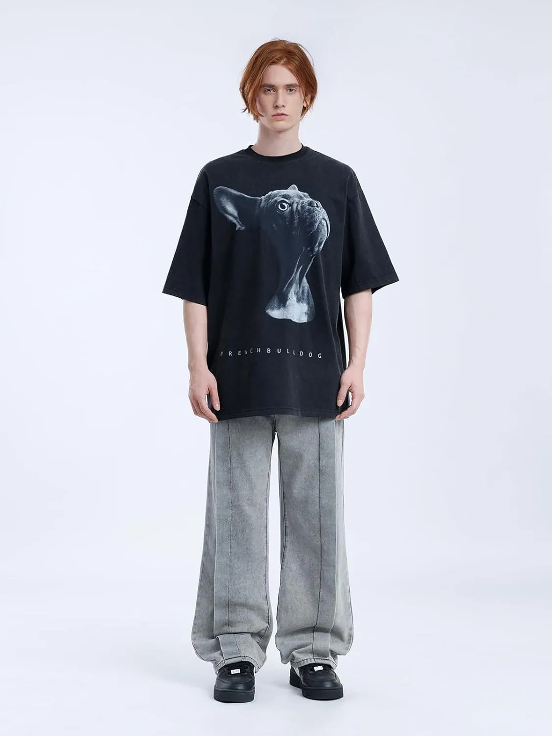 Aelfric Eden Graphic Tees Men Oversized Doberman Shirt Washed Vintage Streetwear Casual Summer Tops T-Shirt Unisex