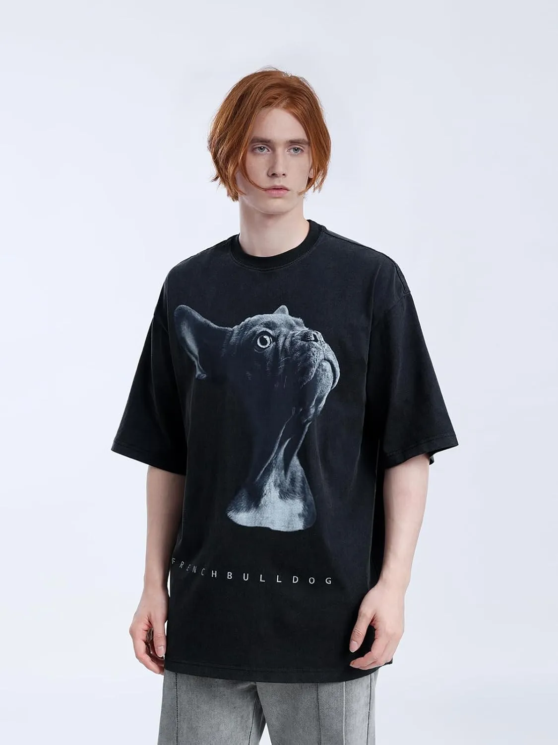 Aelfric Eden Graphic Tees Men Oversized Doberman Shirt Washed Vintage Streetwear Casual Summer Tops T-Shirt Unisex