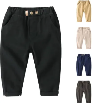 AIMAOMI Toddler Boys Corduroy Pants Cargo Sweatpants Solid Elastic Waist Casual Long Comfy Trousers Summer Clothes