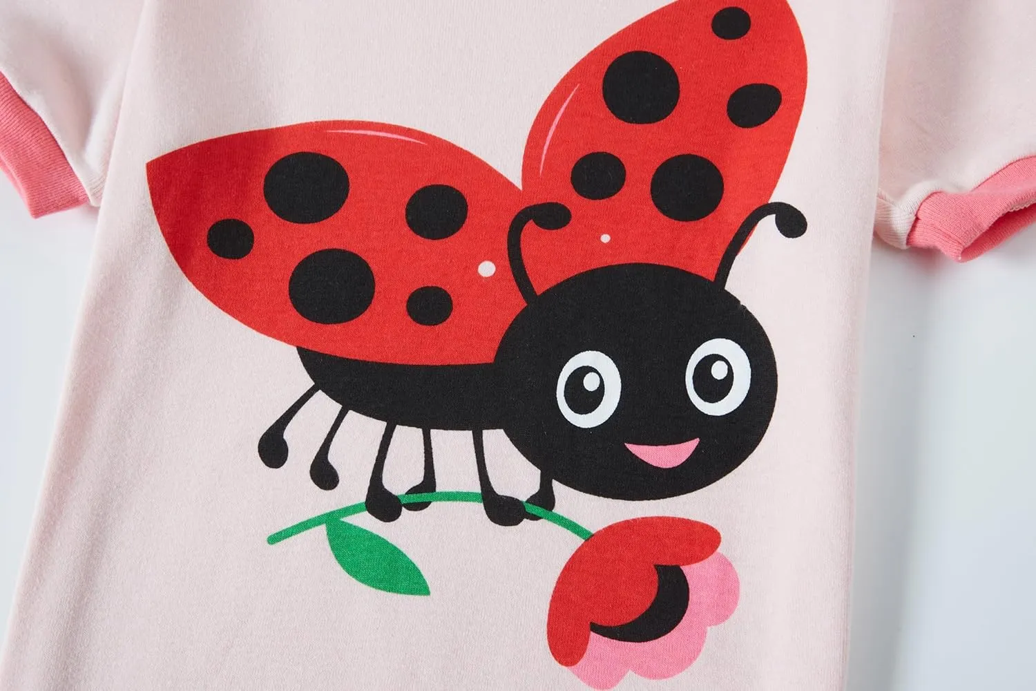 Akyzic Little Girls Summer Pajamas Kids 100% Cotton 2 Piece Pjs Toddler Girls Short Sleeve Sleepwear Clothes Sets 3-10T