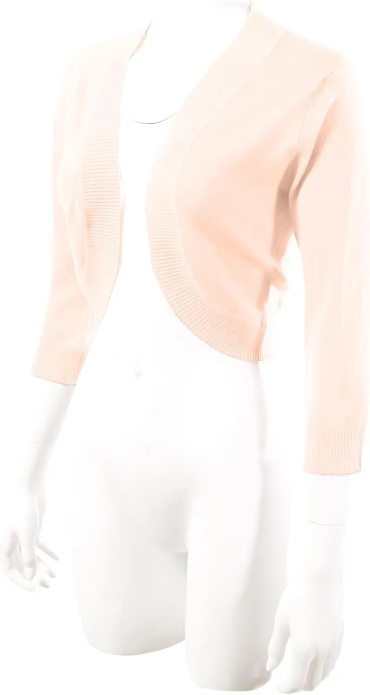 Allsense Women's 3/4 Sleeve V-Neck Cropped Bolero Shrug Cardigan