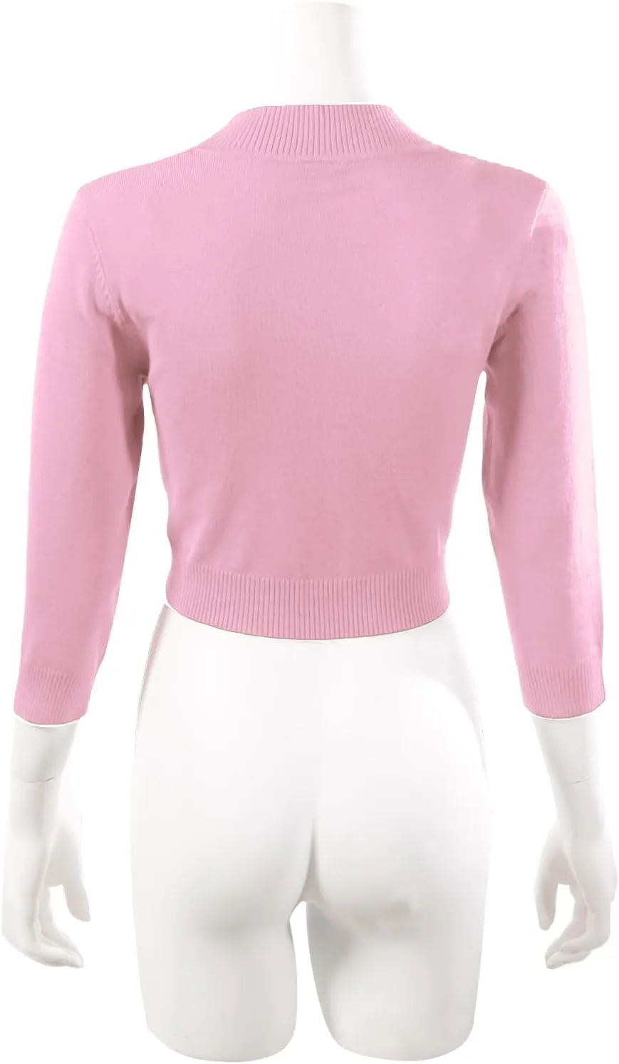 Allsense Women's 3/4 Sleeve V-Neck Cropped Bolero Shrug Cardigan