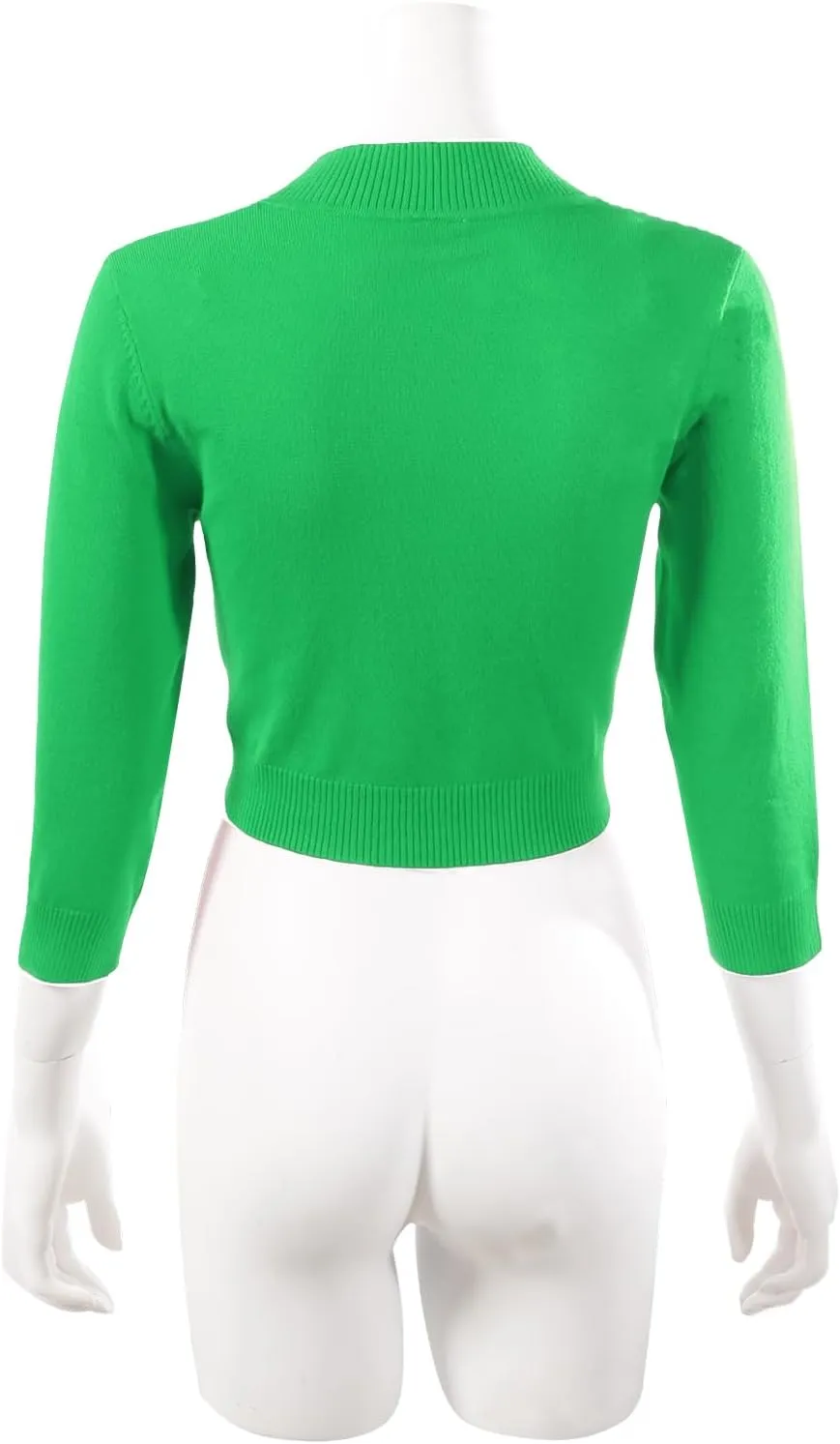 Allsense Women's 3/4 Sleeve V-Neck Cropped Bolero Shrug Cardigan