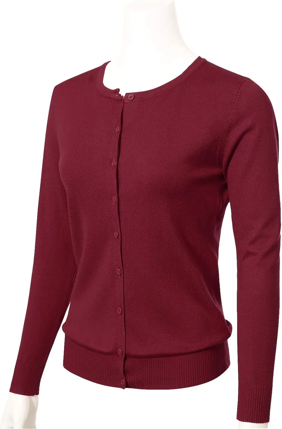 Allsense Women's Long-Sleeve Lightweight Crewneck Cardigan Sweater