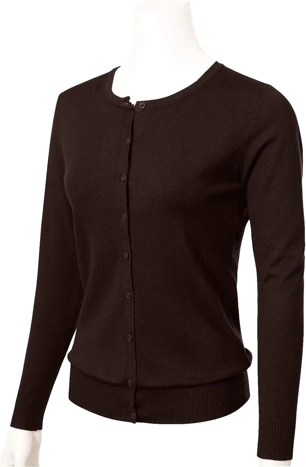 Allsense Women's Long-Sleeve Lightweight Crewneck Cardigan Sweater