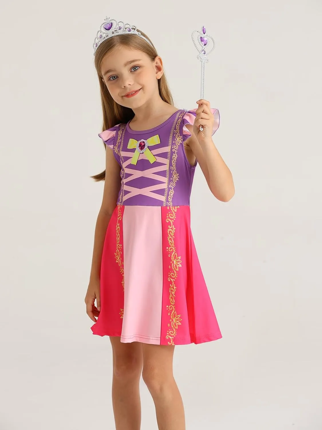 AmzBarley Girls Nightgowns Princess Pajamas for Toddler Kids Sleepwear Nightdress Little Girls Nightie Dress