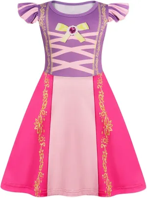 AmzBarley Girls Nightgowns Princess Pajamas for Toddler Kids Sleepwear Nightdress Little Girls Nightie Dress