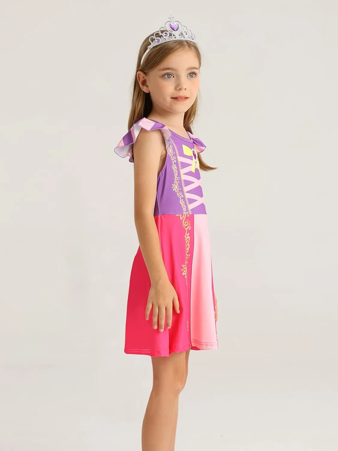AmzBarley Girls Nightgowns Princess Pajamas for Toddler Kids Sleepwear Nightdress Little Girls Nightie Dress