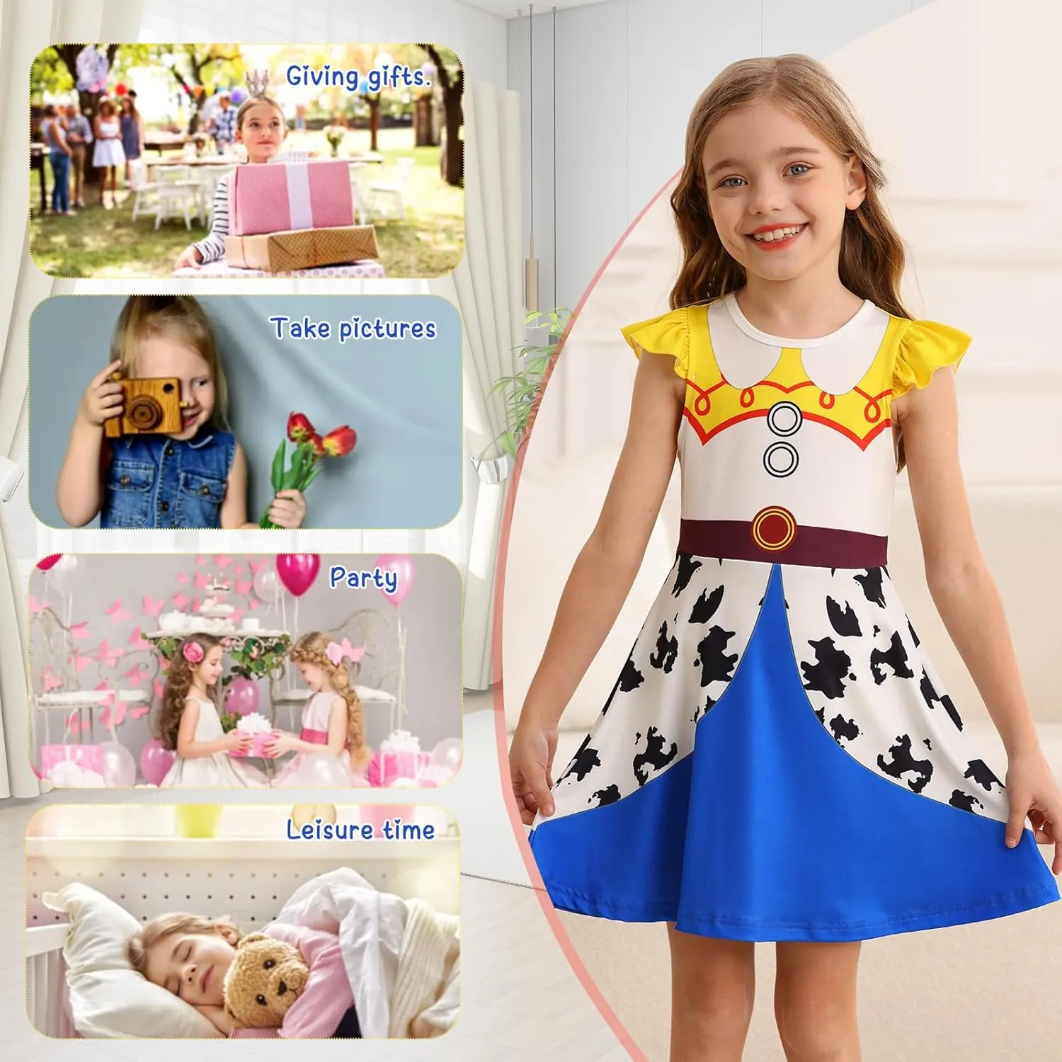 AmzBarley Girls Nightgowns Princess Pajamas for Toddler Kids Sleepwear Nightdress Little Girls Nightie Dress
