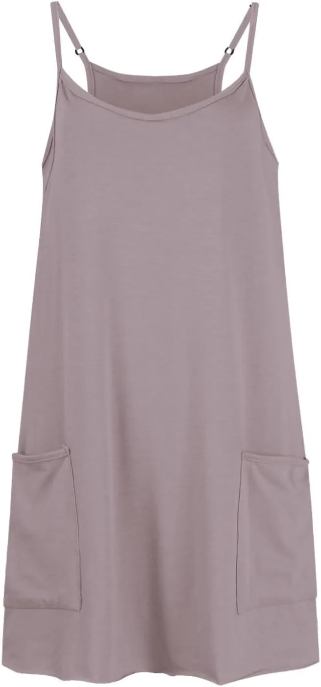 Athletic Dress for Women Casual Sleeveless Spaghetti Strap Sundress Workout Short Tennis Dress with Pockets