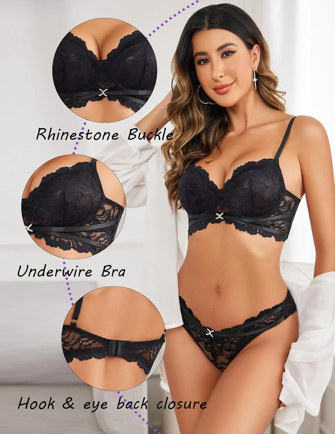 Avidlove Sexy Lingerie For Women Lace Bra and Panty Set Underwire Bra Lingerie Set Underwear