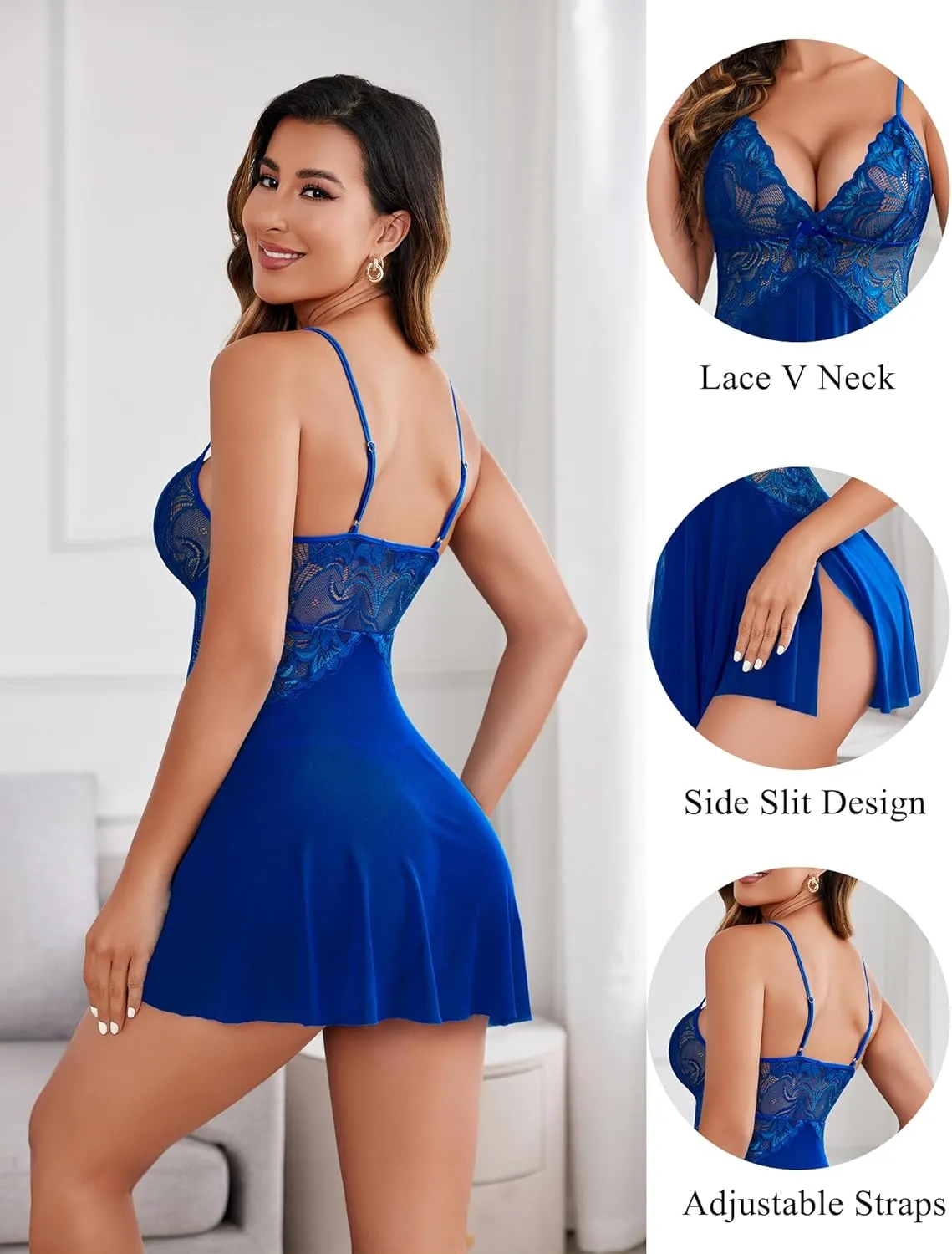 Avidlove Women Lace Lingerie Babydoll Sexy Chemise Exotic Nightgowns Bridal Nightdress