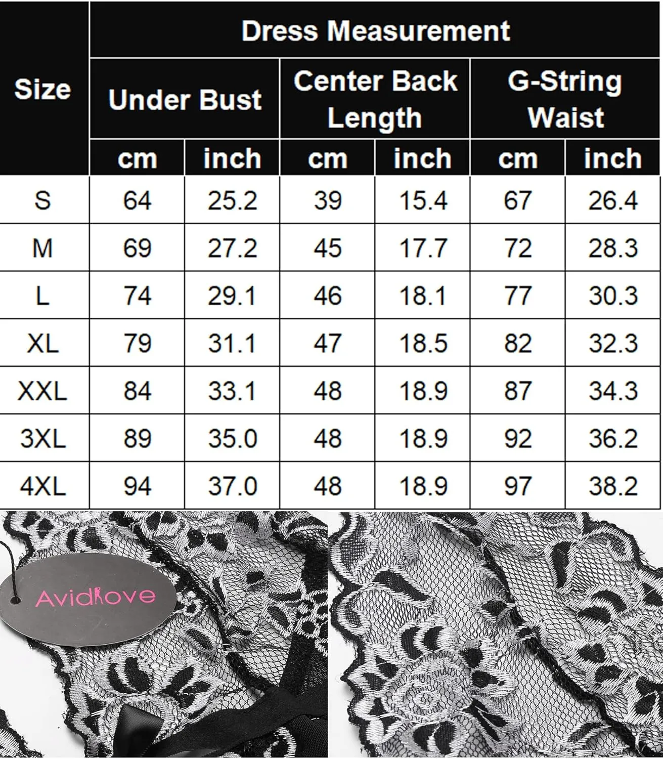 Avidlove Women V-Neck Lingerie Lace Babydoll Mesh Chemise Nightwear Outfits S-4XL