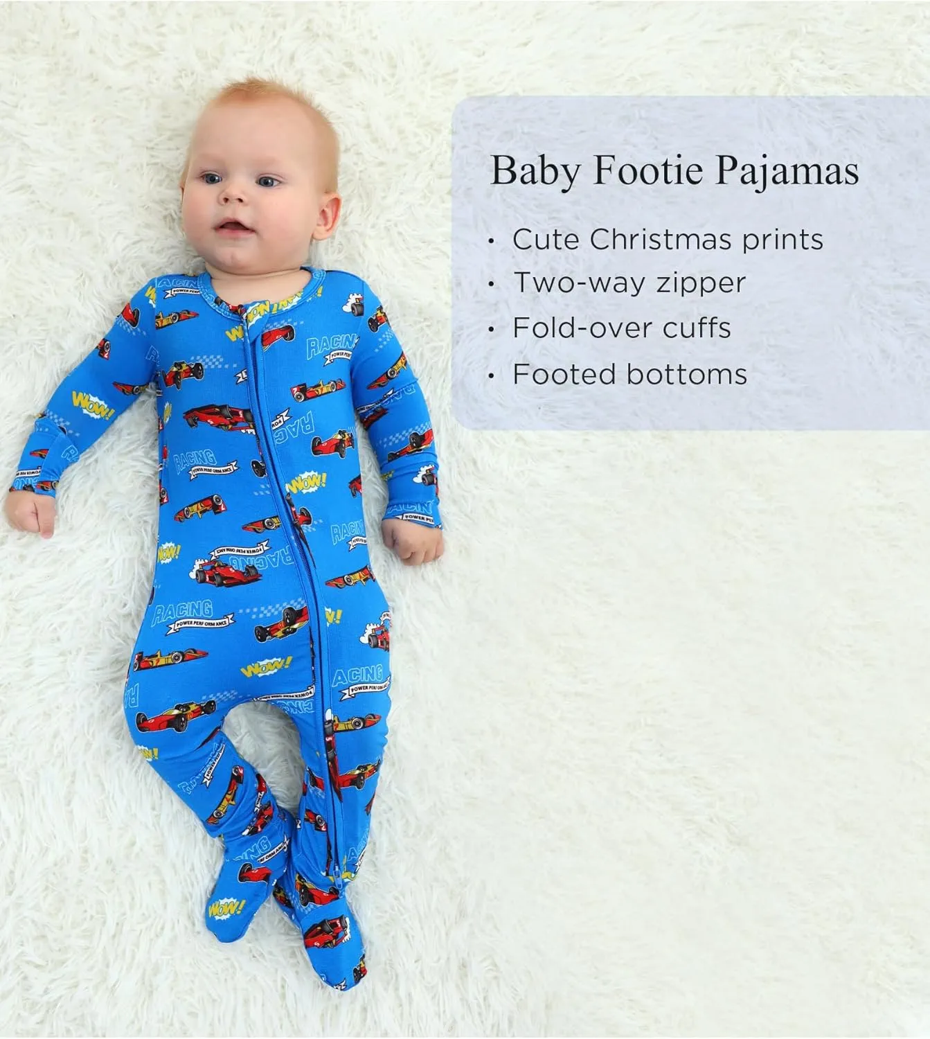 Bamboo Viscose Footed Pajamas for Baby Boys and Girls Double Zipper Sleep and Play Sleepers