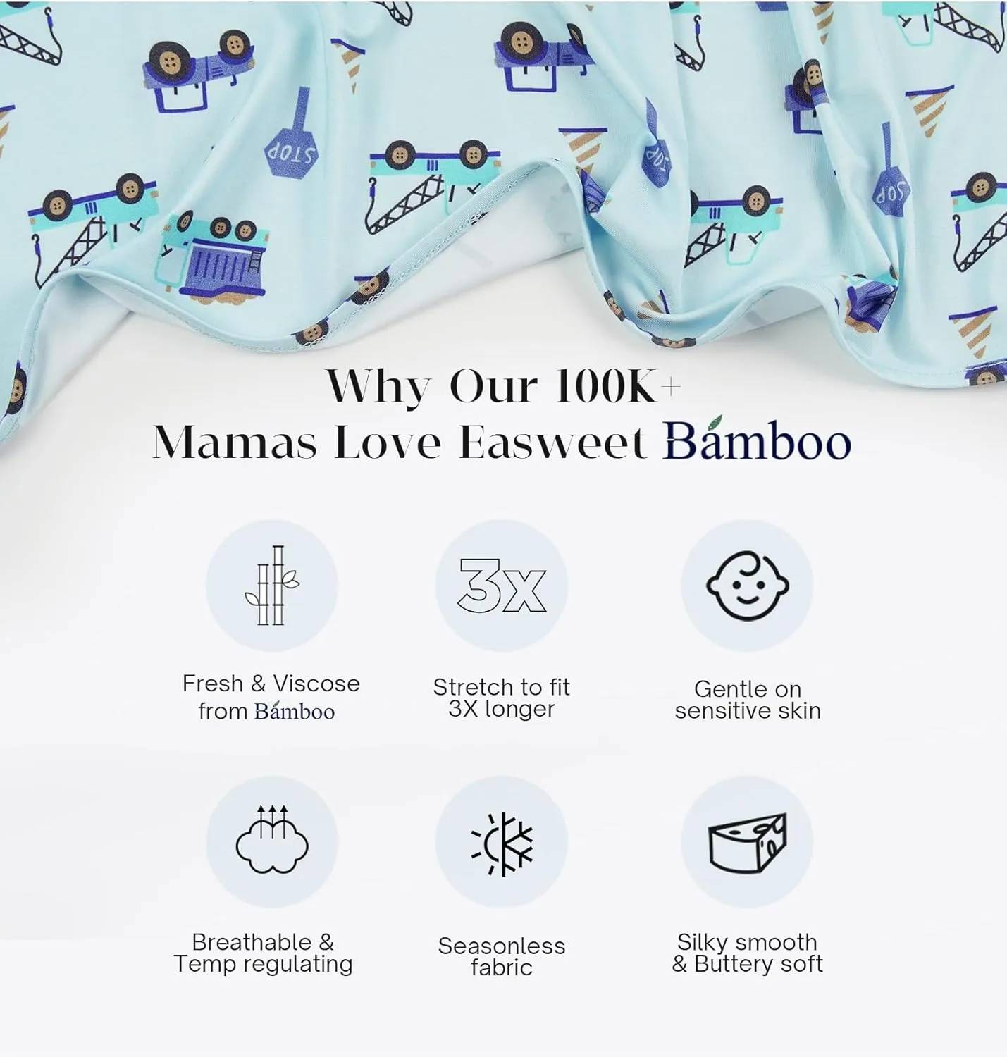 Bamboo Viscose Footed Pajamas for Baby Boys and Girls Double Zipper Sleep and Play Sleepers