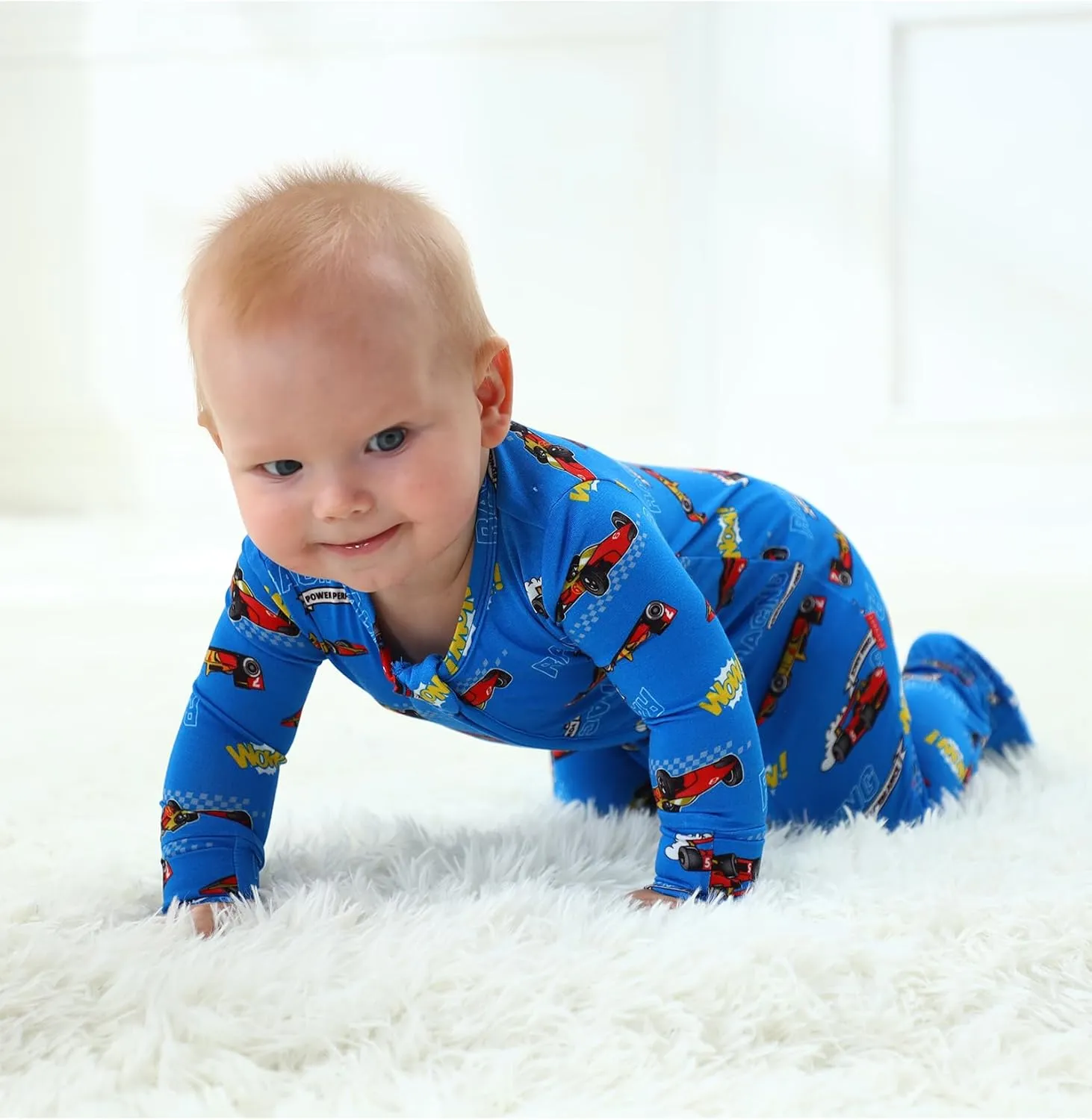 Bamboo Viscose Footed Pajamas for Baby Boys and Girls Double Zipper Sleep and Play Sleepers