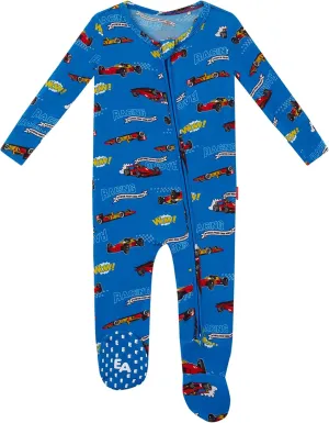 Bamboo Viscose Footed Pajamas for Baby Boys and Girls Double Zipper Sleep and Play Sleepers