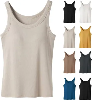 Built in Bra Tank Tops for Women Dress Casual Sleeveless Cotton Summer Tanks Workout Gym Athletic Yoga Shirts