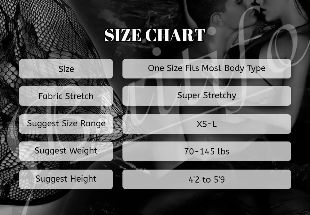 Buitifo Lingeire for Woman Sexy Bodysuit Bodystockings Fishnet Tights Rave Outfits