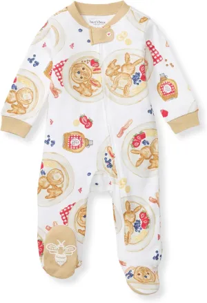 Burt's Bees Baby Boys' Sleep & Play PJs, 100% Organic Cotton One-Piece Zip Front Jumpsuit, Baby Boys Footie Pajamas & PJs