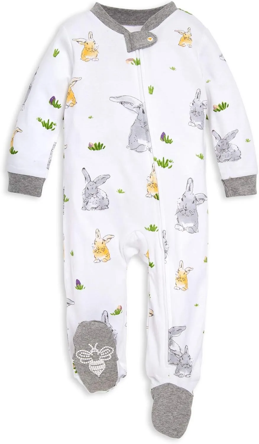 Burt's Bees Baby Boys' Sleep & Play PJs, 100% Organic Cotton One-Piece Zip Front Jumpsuit, Baby Boys Footie Pajamas & PJs