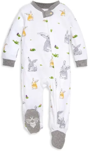 Burt's Bees Baby Boys' Sleep & Play PJs, 100% Organic Cotton One-Piece Zip Front Jumpsuit, Baby Boys Footie Pajamas & PJs
