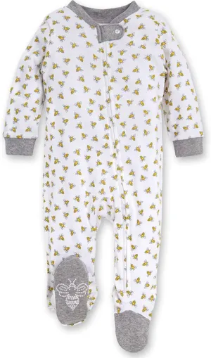 Burt's Bees Baby Boys' Sleep & Play PJs, 100% Organic Cotton One-Piece Zip Front Jumpsuit, Baby Boys Footie Pajamas & PJs
