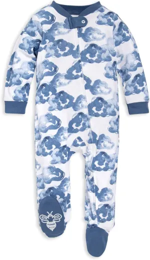 Burt's Bees Baby Boys' Sleep & Play PJs, 100% Organic Cotton One-Piece Zip Front Jumpsuit, Baby Boys Footie Pajamas & PJs