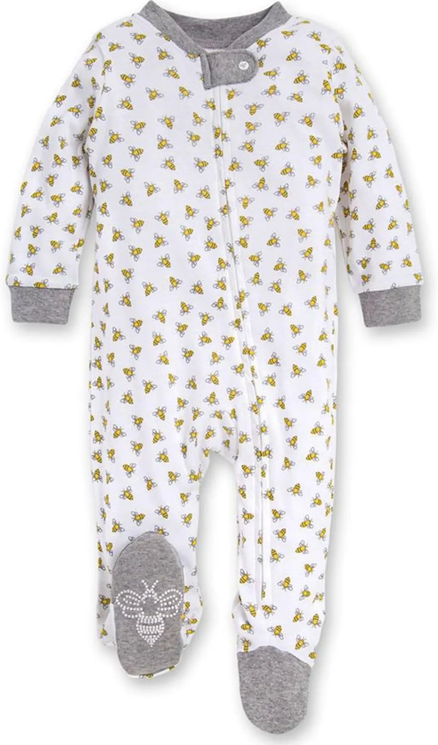 Burt's Bees Baby Boys' Sleep & Play PJs, 100% Organic Cotton One-Piece Zip Front Jumpsuit, Baby Boys Footie Pajamas & PJs