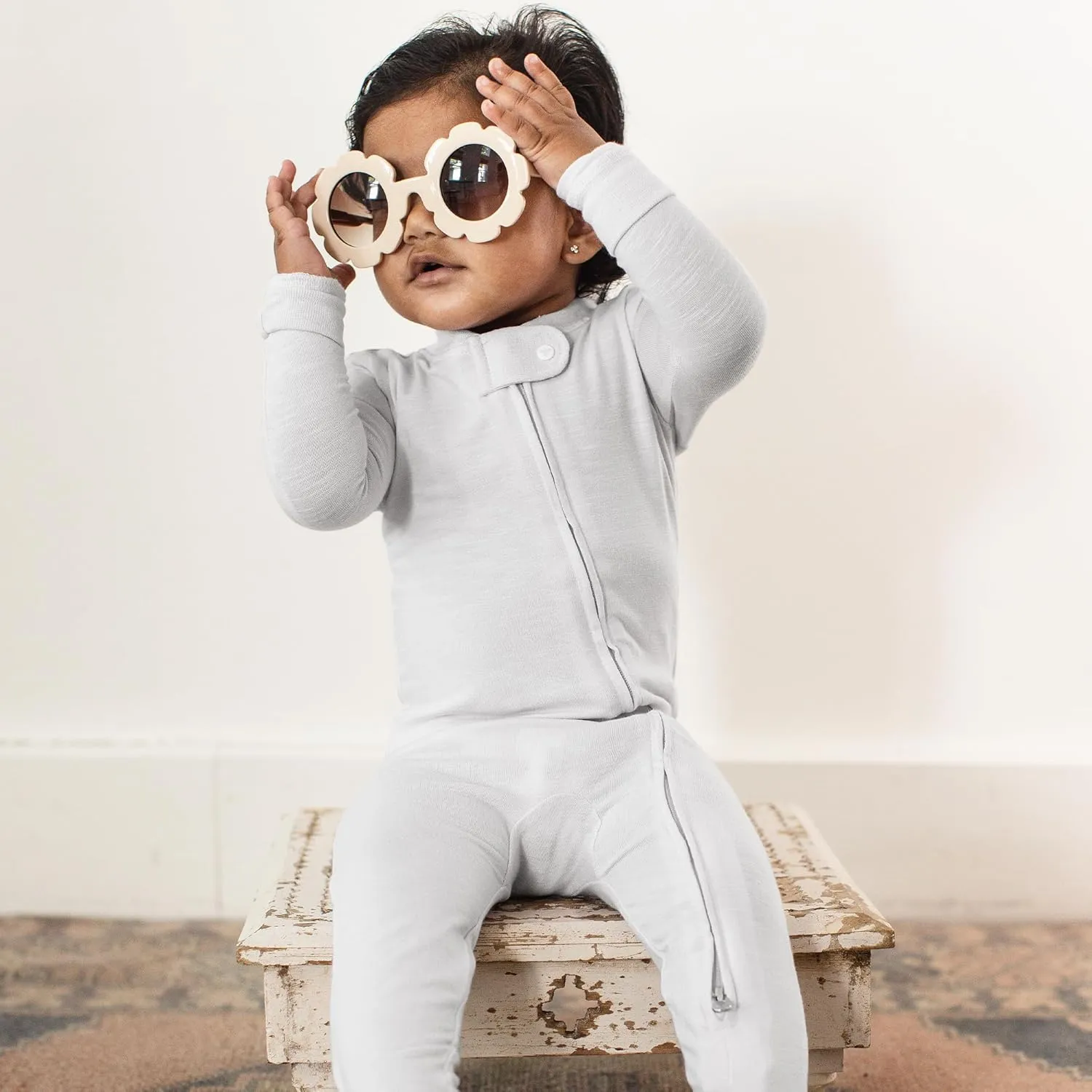 Burt's Bees Baby Unisex Baby Honeysoft Pajamas, Footless One piece Zip up