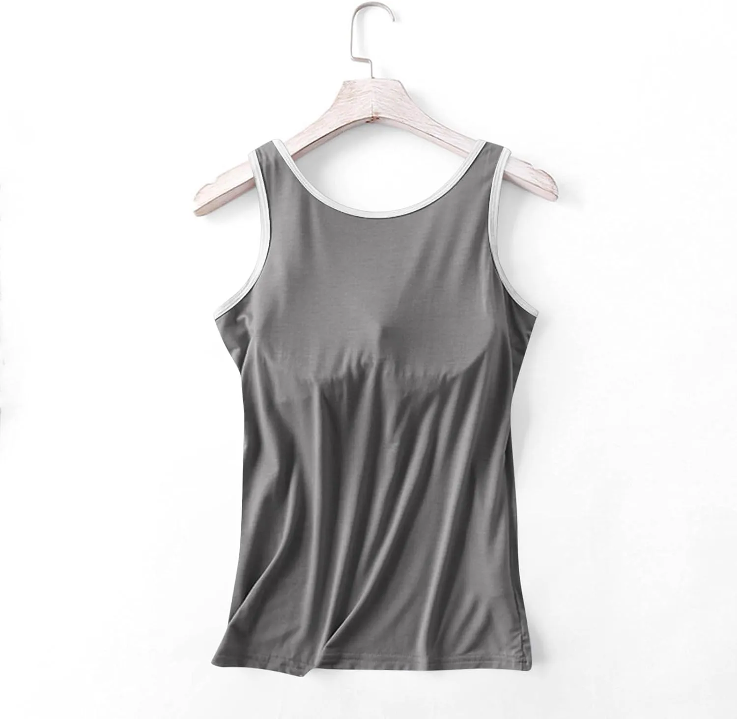Camisole Tops for Women Built in Bra Casual Loose Sleeveless Tops Athletic Yoga Padded Sport Bra Seamless Underwear