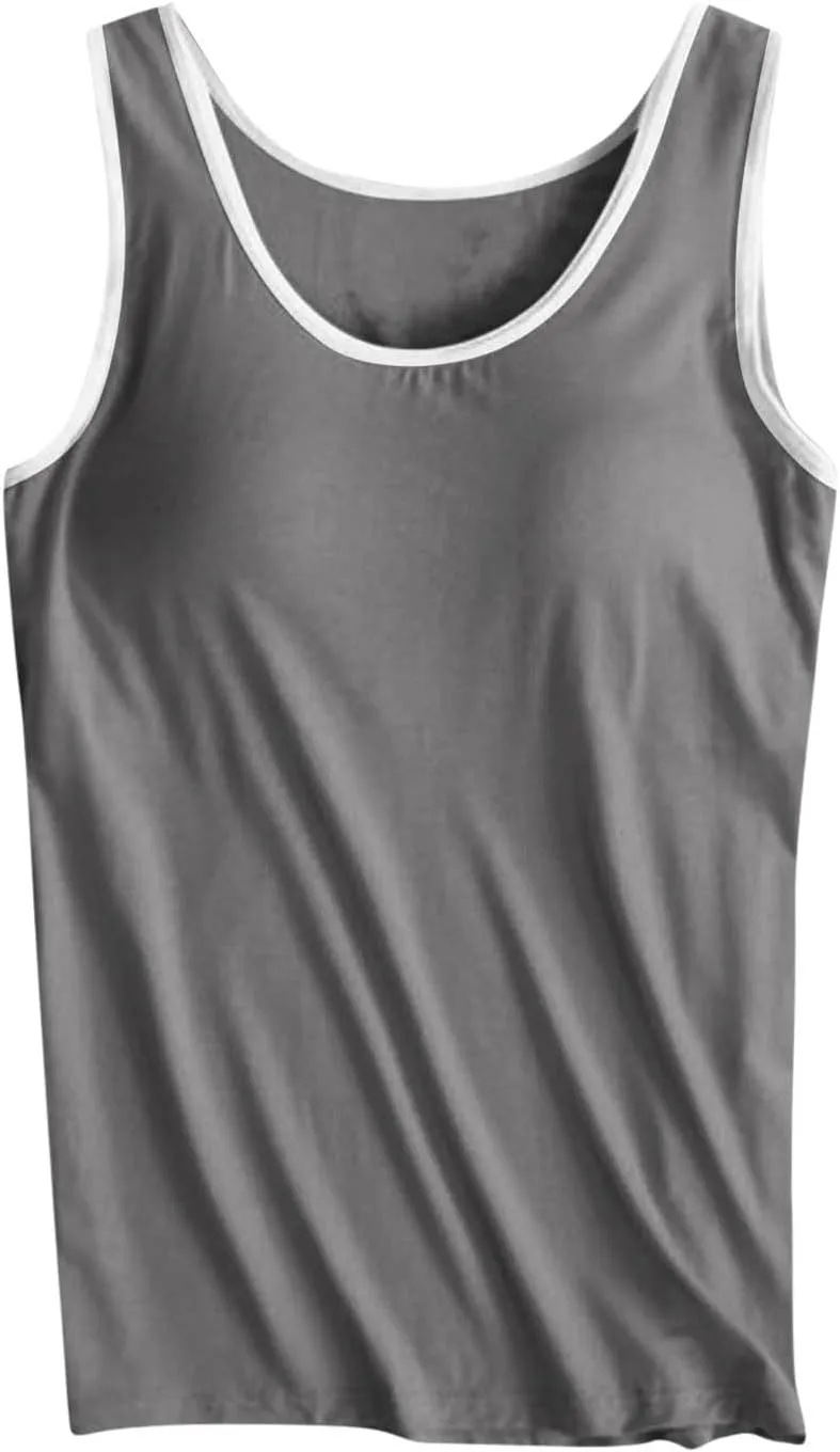 Camisole Tops for Women Built in Bra Casual Loose Sleeveless Tops Athletic Yoga Padded Sport Bra Seamless Underwear
