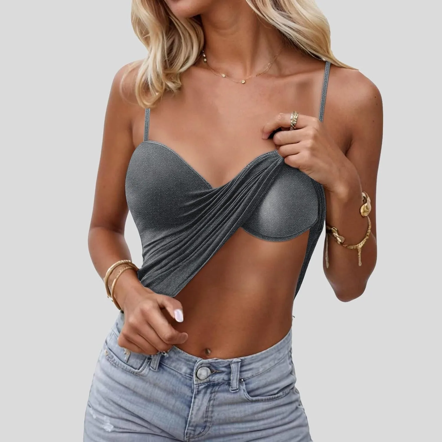 Camisole Tops for Women Wtih Shelf Bra Adjustable Strap Workout Yoga Shirt Summer Tank Top Layer Padded Bra