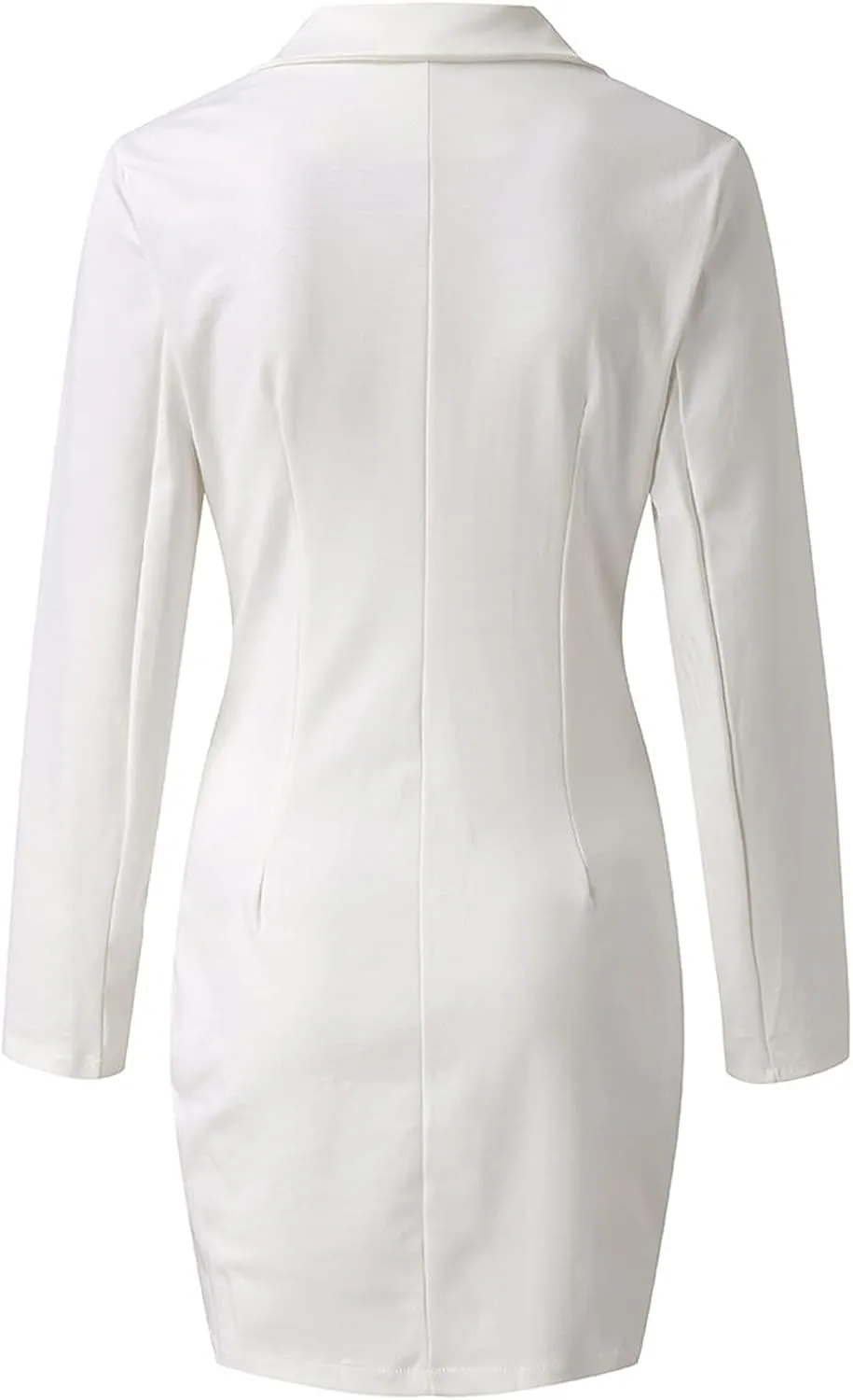 Cardigan Dress for Women Solid Double Breasted Front Style Slim Dress Button Blazer Jackets Business Suit Coat