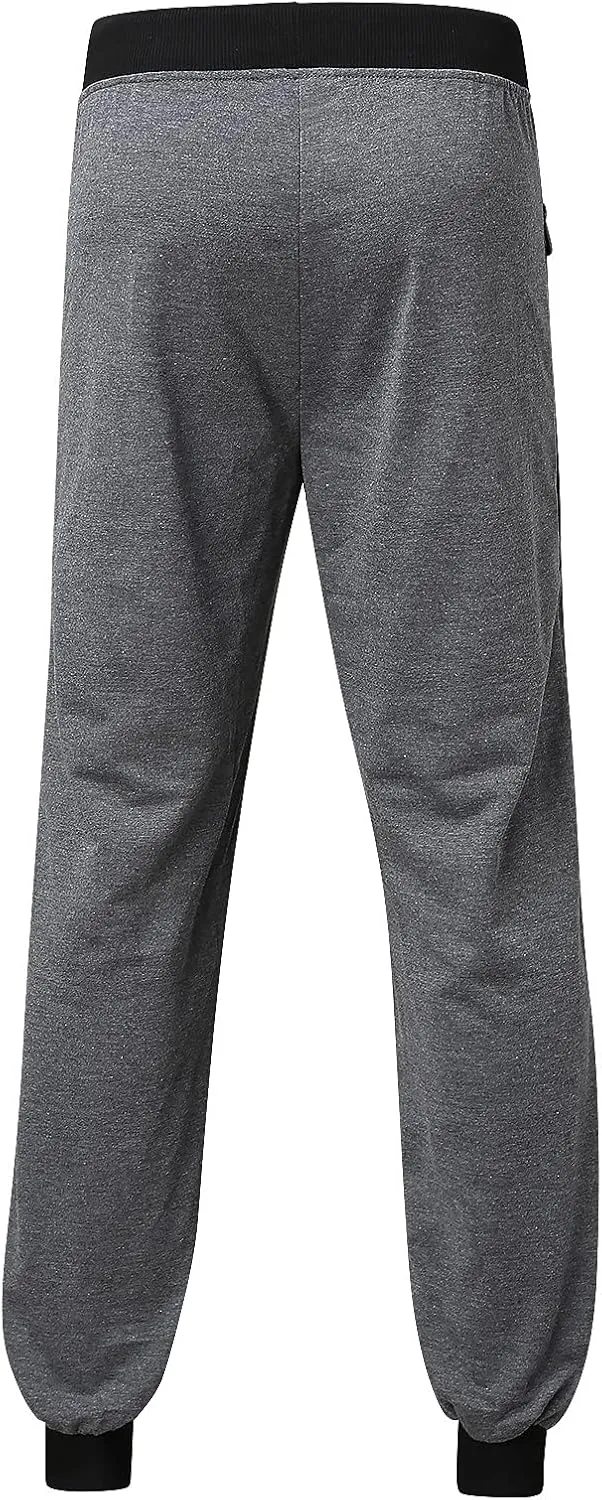 Cargo Pants for Men Joggers Hip Hop Tapered Gym Running Workout Pants Letter Print Fleece Casual Joggers with Pockets