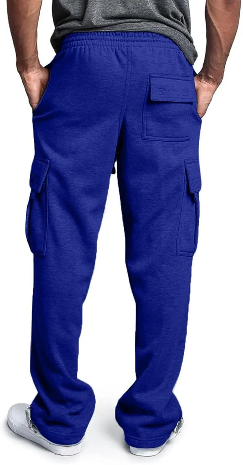 Cargo Pants for Men Relaxed Fit Pockets Men's Graphic Sweatpants Athletic Gym Running Workout Pants Drawstring Jogger
