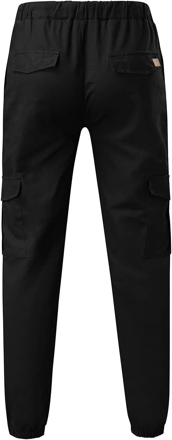 Cargo Sweatpants for Men Hiking Pants Sweatpants Men Men's Sweatpants Overalls Drawstring Multi Pocket Hiking Cotton
