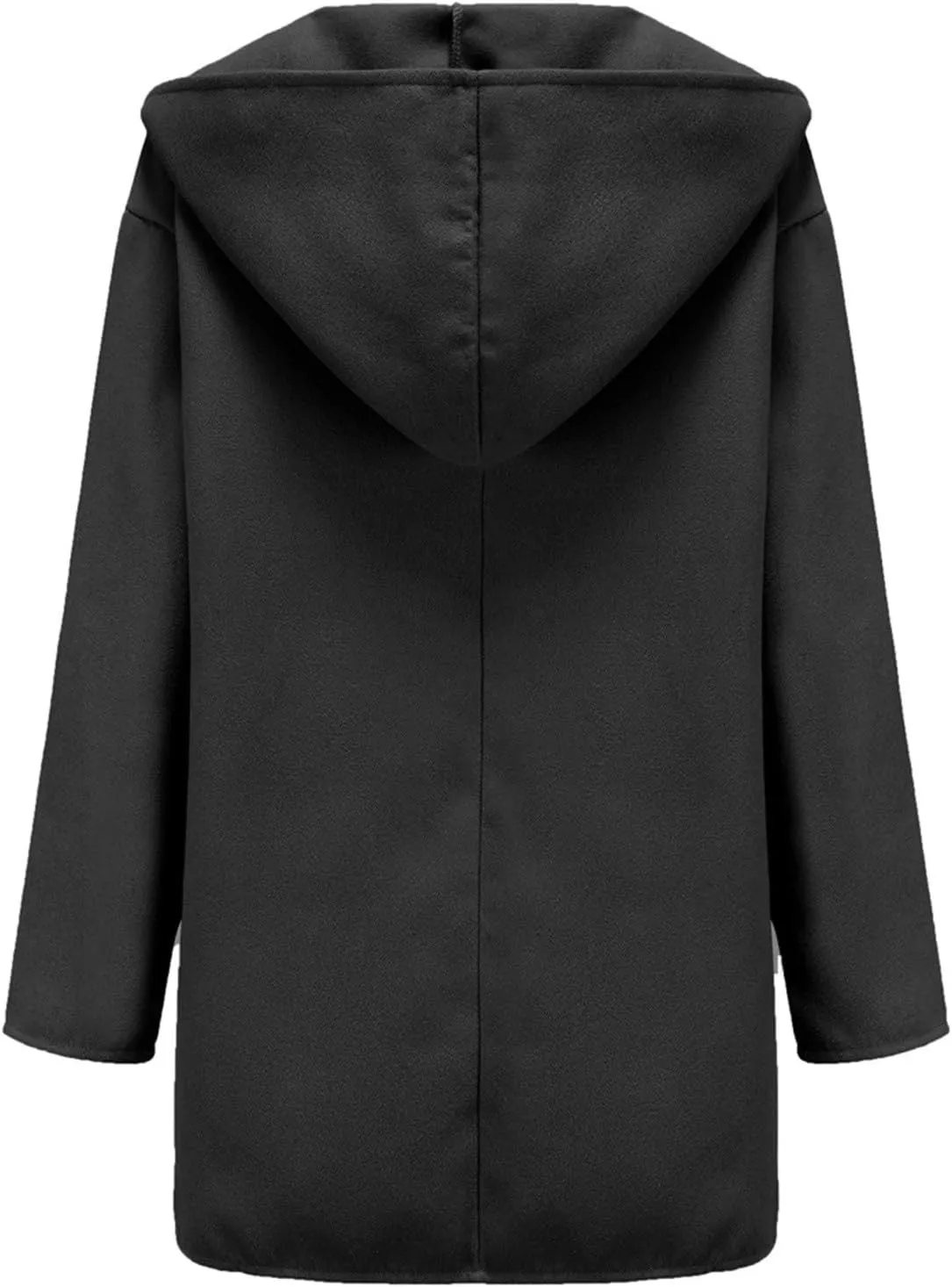 cooki Trench Coat for Women 2023 Hooded Woolen Coat Long Sleeve Loose Lapel Windproof Pea Coat Winter Warm Oversized Jackets