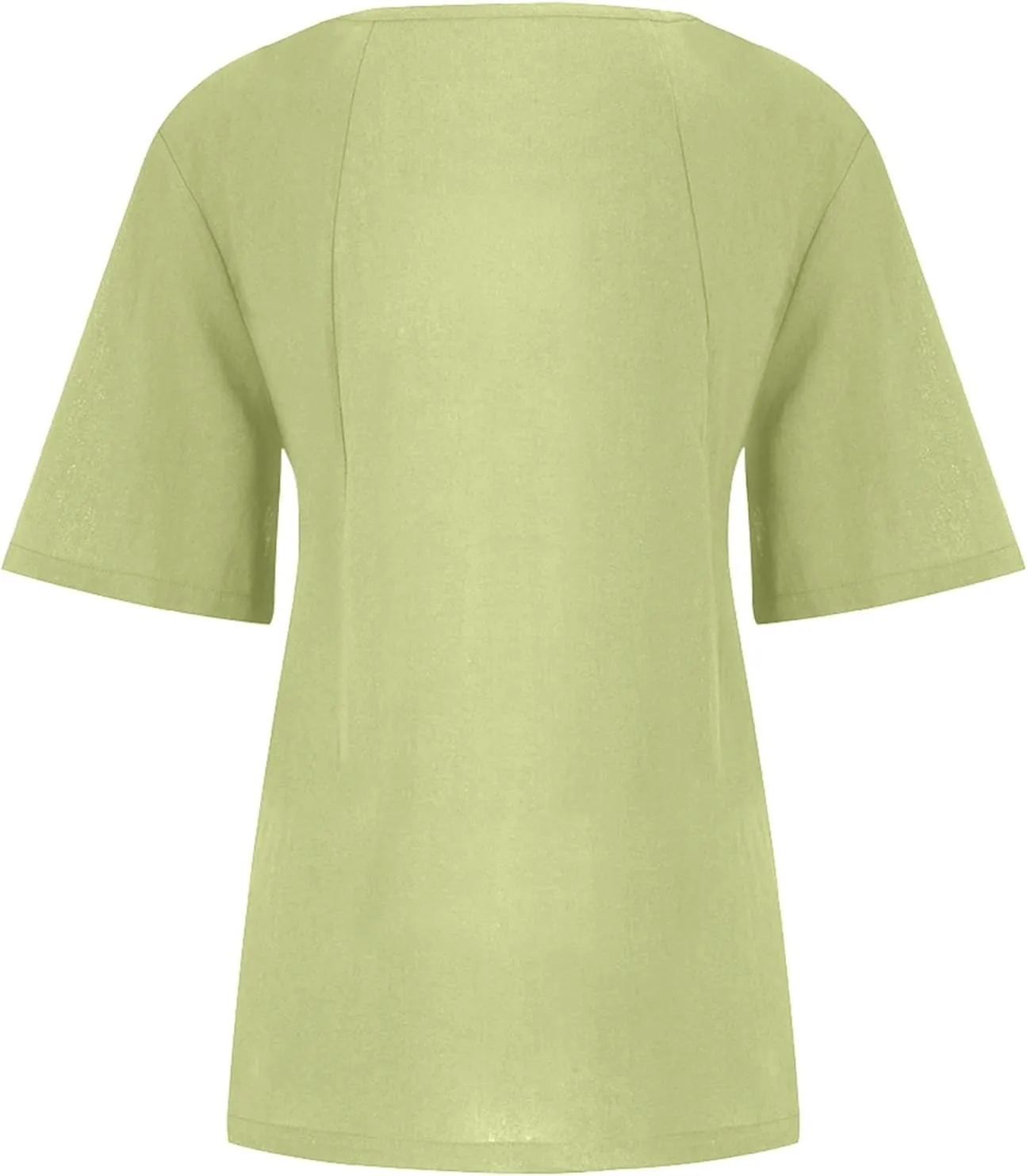 Cotton Linen Tops for Women Short Sleeve Round Neck T Shirts Oversized Embroidery Floral Printed Loose Blouses S-5XL