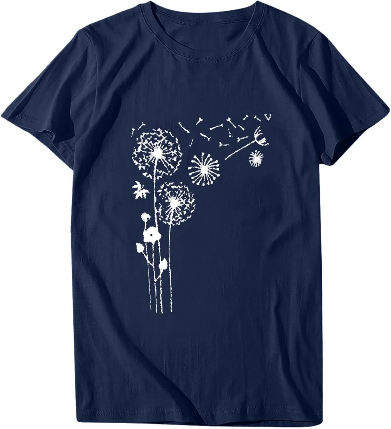 Dandelion Graphic Tees for Women Cute Dandelion Tee Shirts Casual Crew Neck T Shirts 2024 Summer Basic Top Blouse