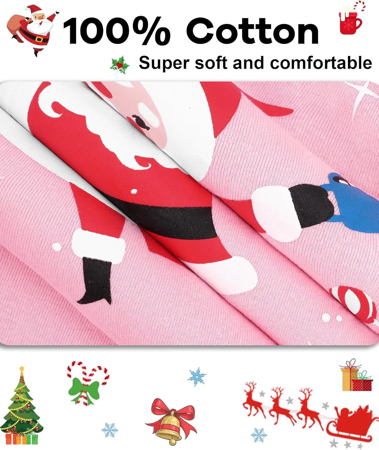 DAUGHTER QUEEN 18 Months-12 Years Boys & Girls Christmas Pajamas 100% Cotton Sleepwear