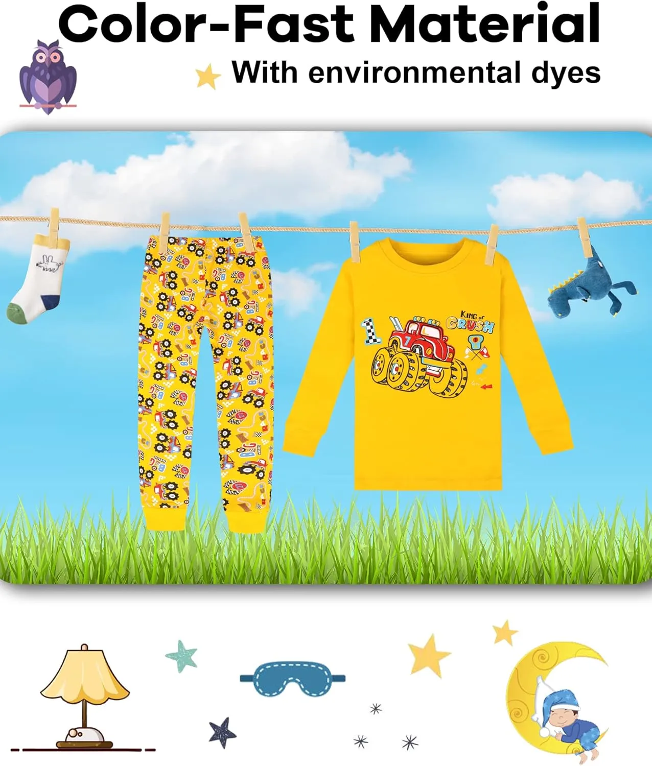 DAUGHTER QUEEN Boys Long Sleeve Pajamas Size 18Months-12Years