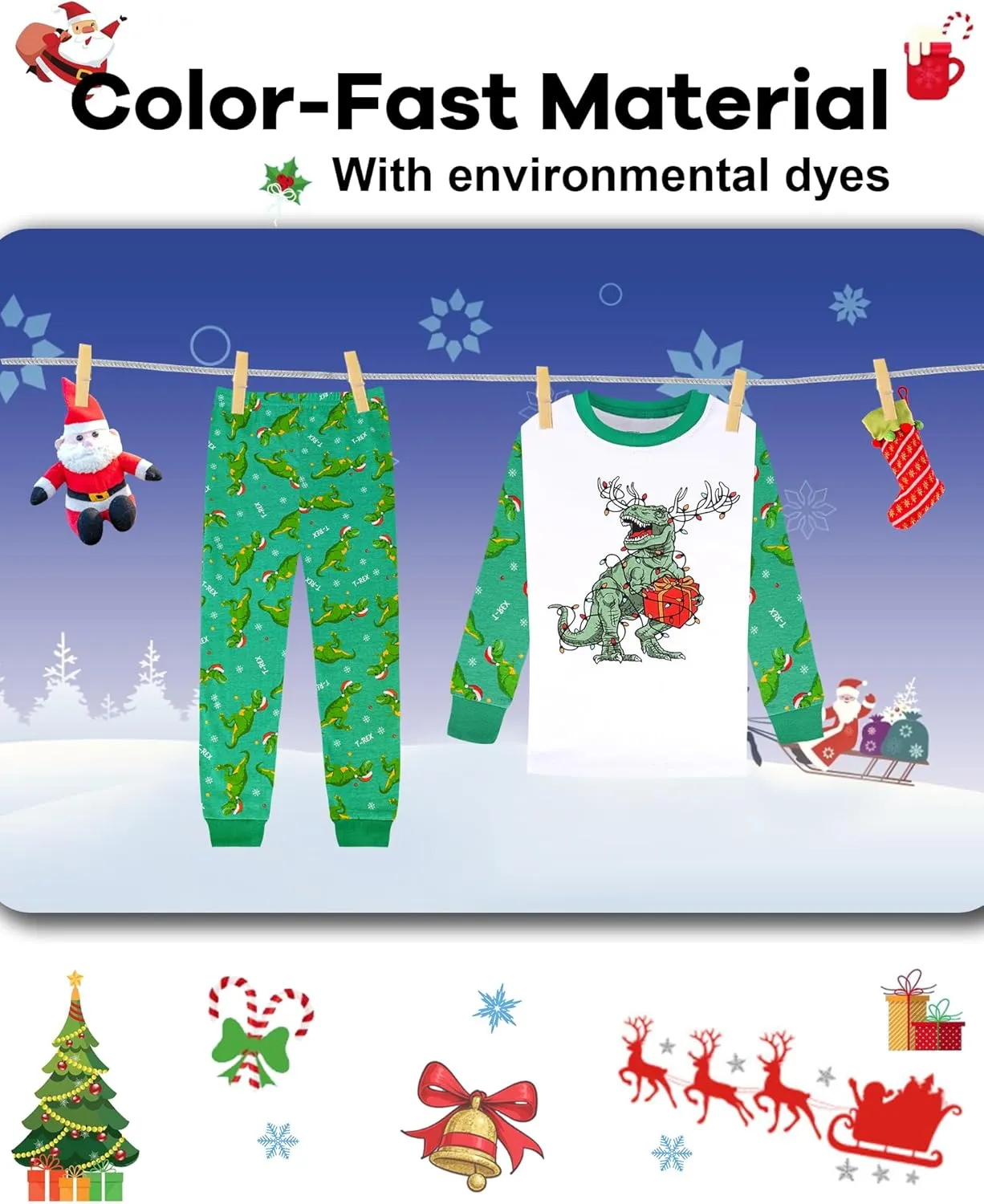 DAUGHTER QUEEN Kids Christmas Pajamas Size 18Months-12Years