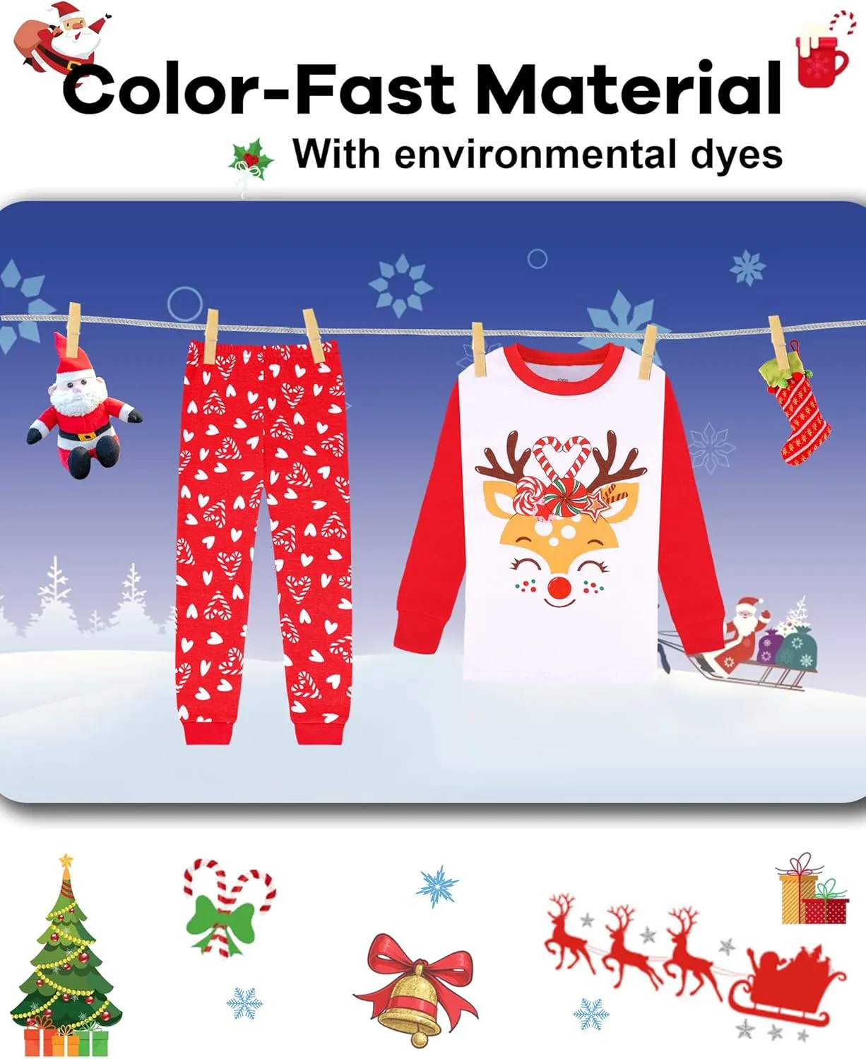 DAUGHTER QUEEN Kids Christmas Pajamas Size 18Months-12Years