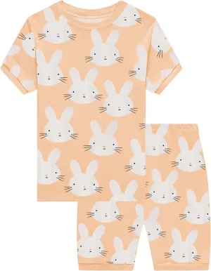 DDSOL Toddler Girls Pajamas Summer Short Sets Baby Pjs Cotton Jammies Kids Sleepwear 1-7 Years