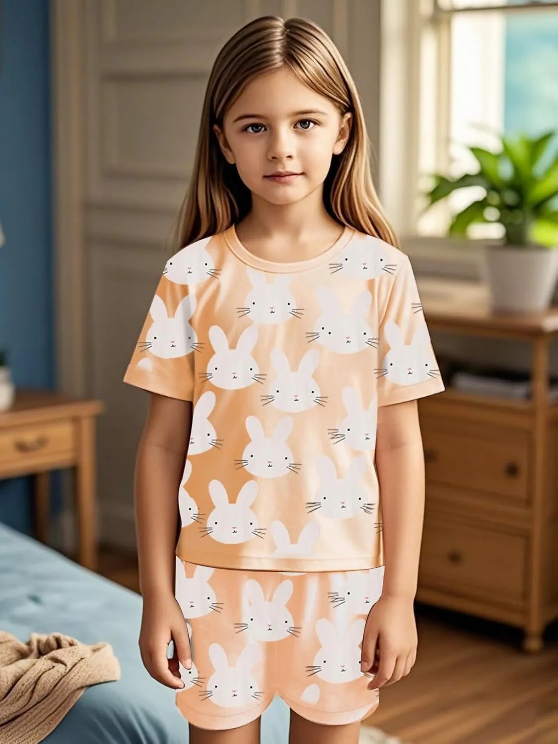 DDSOL Toddler Girls Pajamas Summer Short Sets Baby Pjs Cotton Jammies Kids Sleepwear 1-7 Years